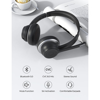 Mpow HC5 zestaw słuchawkowy Bluetooth 5.0 dla Call Center sterownik biurowy bezprzewodowy przewodowy 2 w 1 22h żywotność baterii CVC 8.0 mikrofon z redukcją szumów 6